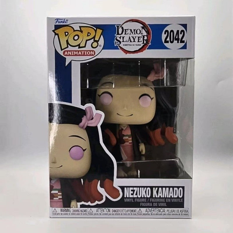 Funko Pop Genuíno Demon Slayer Akaza Kamado Tanjiro Kamado Nezuko Boneco de Ação Modelo 2041 2042 2043 Escultura de Vinil Bonecas de Presente