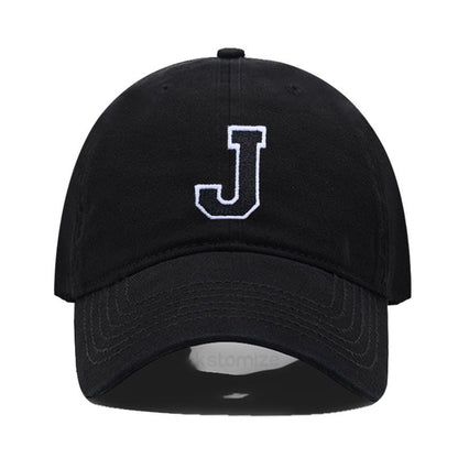 Initial Letter A-Z Embroider Baseball Cap For Men Womne High Quality Soft Cotton Fashion Team Sport Visors Snapback Caps