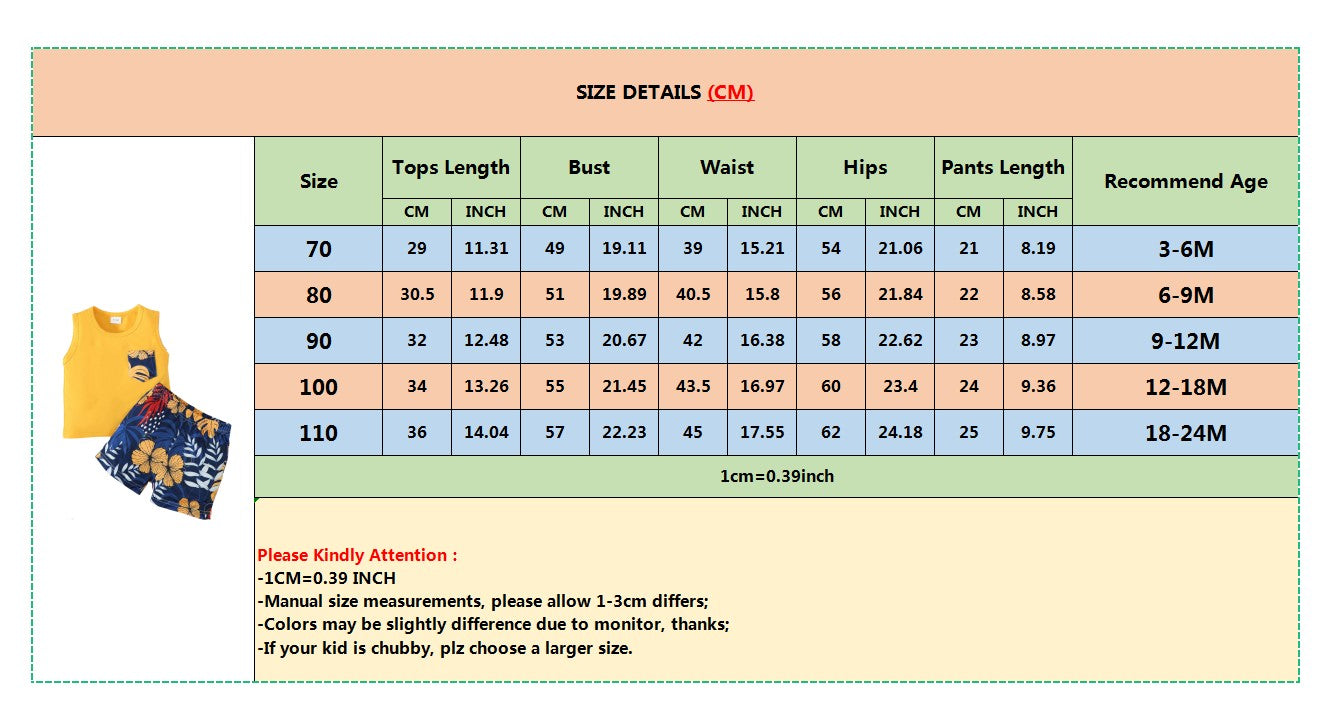 3-24 Months Infant Baby Boy Clothes Set Summer Sleeveless Pocket T-shirt Shorts 2PCS Toddler Boy Casual Outfit Suit Beach Set