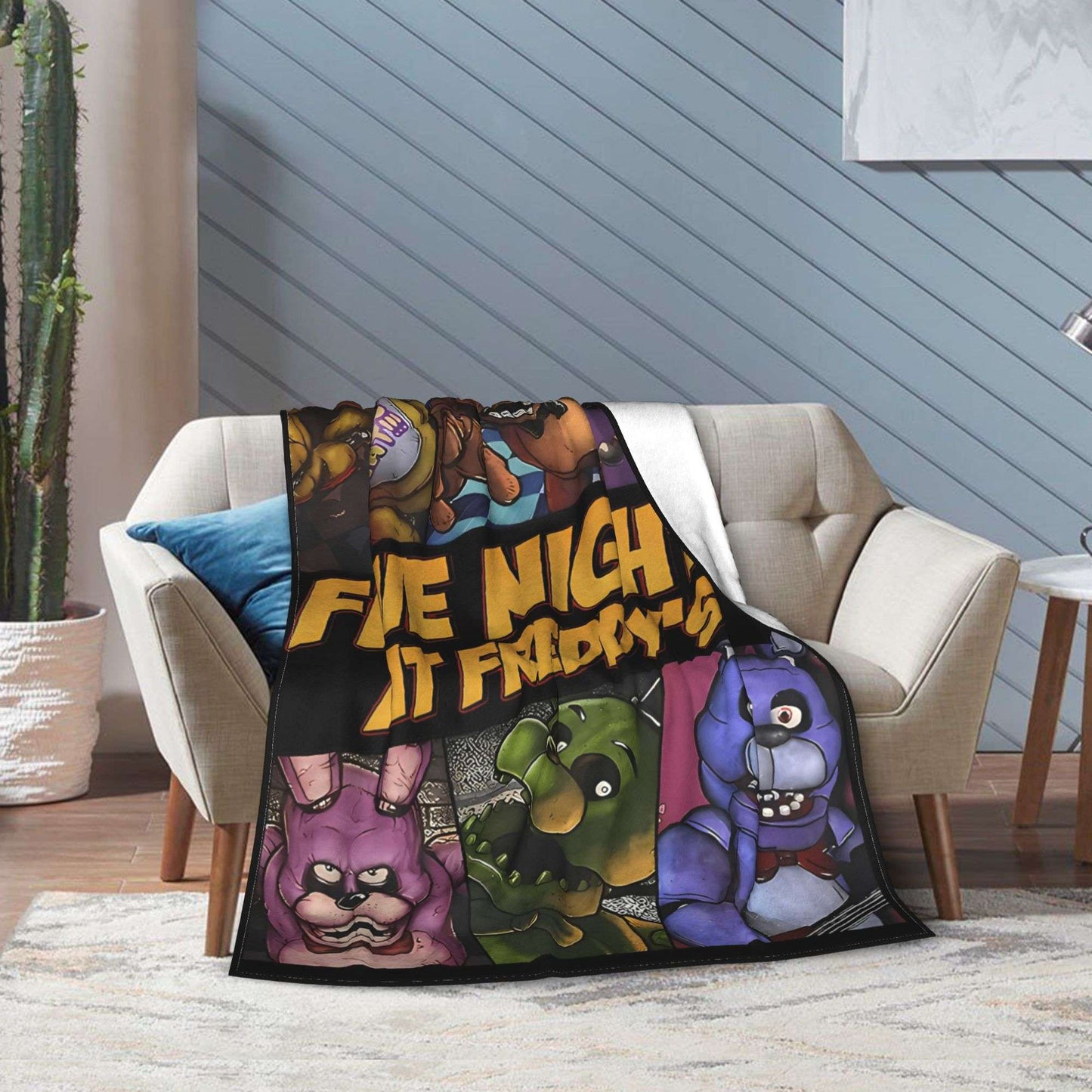FNAF At Freddys Blankets Fleece Textile Decor Multi-function Super Soft Throw Blankets for Sofa Bedroom Bedspreads