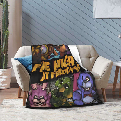 FNAF At Freddys Blankets Fleece Textile Decor Multi-function Super Soft Throw Blankets for Sofa Bedroom Bedspreads