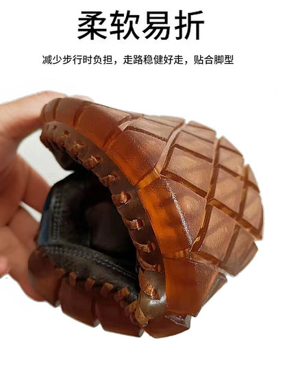 Handmade men's shoes handmade leather men shoes casual loafers slip onzipper split leather shoes men flats hot sale moccasins