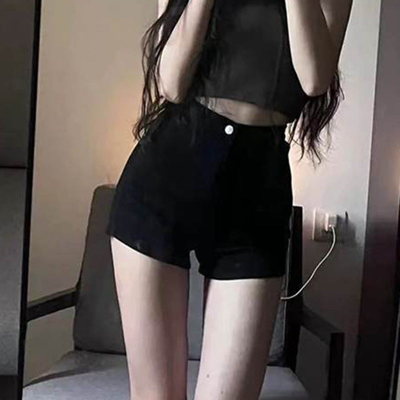 Black Hot Women's Casual Tights Pants Ultra-short High-waisted Slimming Leggings Sexy Petite Summer Shorts
