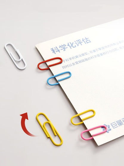M&G 100pcs 3# Paper Clips Colorful Rust-Proof Paper Clip Multi-Functional Binder Clips for Office/Home Document Organization