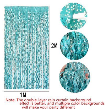 Metallic Tinsel Foil Fringe Curtains with star Party Photo Backdrop Party Streamers for Birthday New Year Eve Wedding Decor