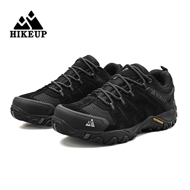 HIKEUP Tênis Masculino de Caminhada em Couro Camurça, Calçados Outdoor Resistentes ao Desgaste Masculinos para Trekking, Caminhada, Caça e Tênis Táticos