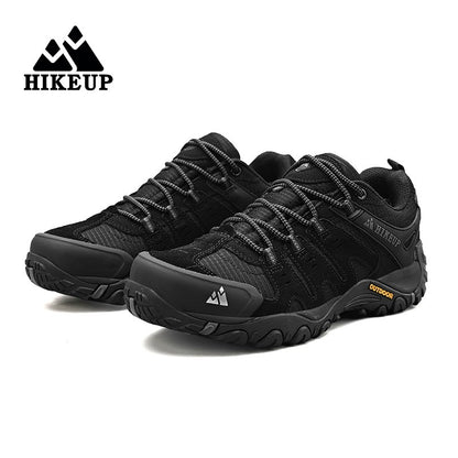 HIKEUP Tênis Masculino de Caminhada em Couro Camurça, Calçados Outdoor Resistentes ao Desgaste Masculinos para Trekking, Caminhada, Caça e Tênis Táticos