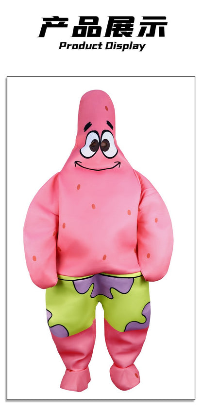Cartoon SquarePants Cosplay Costume Sponge Patrickstar Jumpsuit for Women Girls Men Boys Halloween Carnival Party Costumes