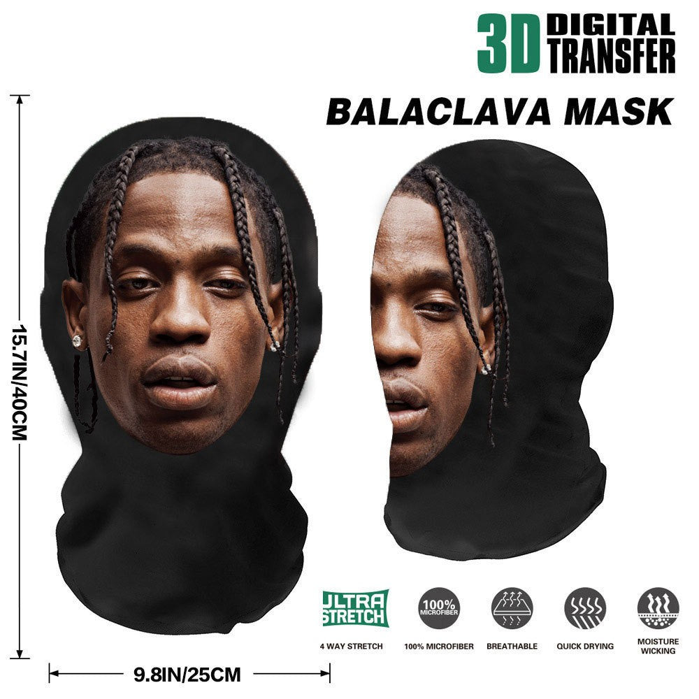 3D Printed Elastic Mesh Full Face Visual Mask Hood Simulation Kanye Kobe Headwear Mascaras Halloween Party Supply Cosplay Props