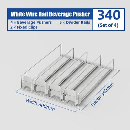 1-5pcs Automatic Beverage Pusher Supermarket Freezer Home Refrigerator Self-Sliding Track Organizer Cans Bottles Cola Drinks