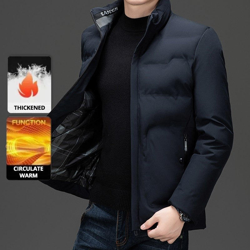 Top Grade ??????Men's Stand Collar Parka Jacket Windbreaker Coats Bubble Puffer Outerwear for Young Adults?????????????????