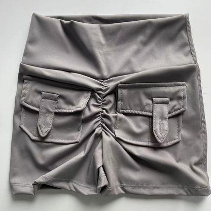 Peach Butt Fitness Shorts Women's Exercise Three-Quarter Pants Cargo Air Dry Pocket Yoga Tight Lift Summer