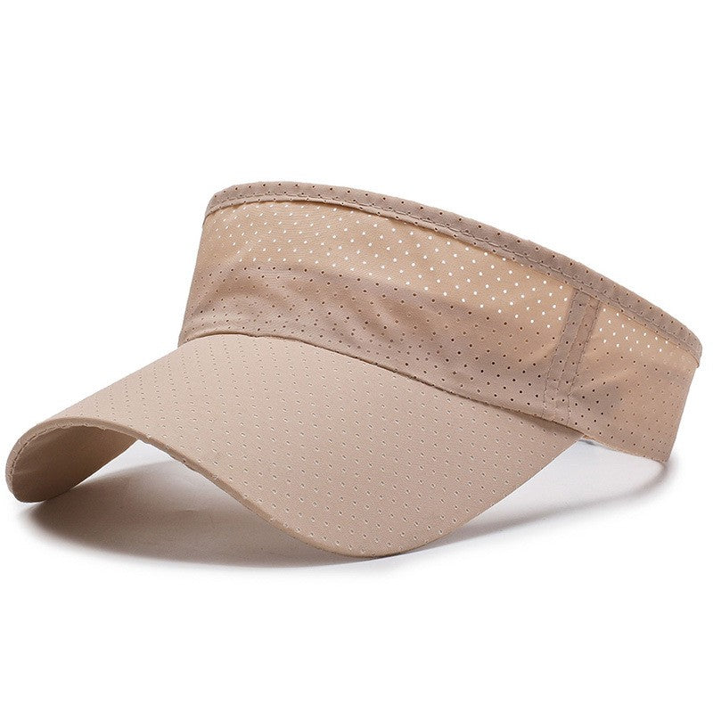 Chapéus de sol de verão respiráveis, masculinos e femininos, com viseira ajustável, proteção UV, parte superior vazia, sólida, para esportes, tênis, corrida, boné de proteção solar