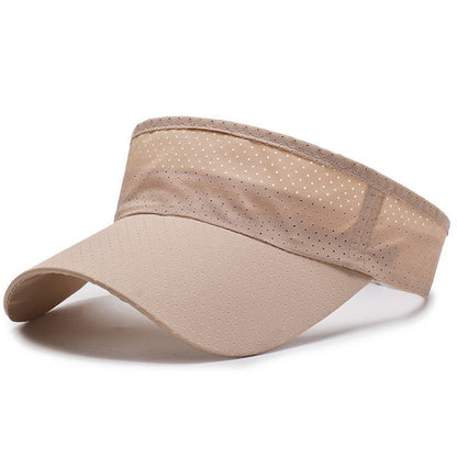 Chapéus de sol de verão respiráveis, masculinos e femininos, com viseira ajustável, proteção UV, parte superior vazia, sólida, para esportes, tênis, corrida, boné de proteção solar