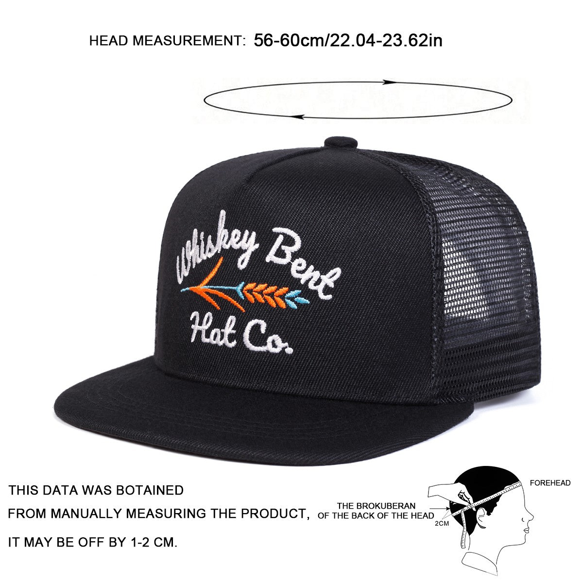 Chapéu Unissex WHISKEY BENT com Bordado de Letra, Estilo Hip-hop, Chapéus de Rede Primavera Verão, Ajustáveis, Casuais, Bonés de Beisebol, Chapéu de Proteção Solar