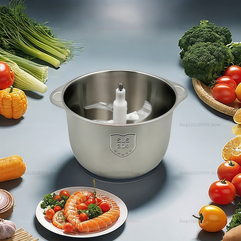 Liquidificador de aço inoxidável multifuncional para carne, frutas, vegetais, processador de alimentos, moedor de carne elétrico de cozinha com cinco velocidades