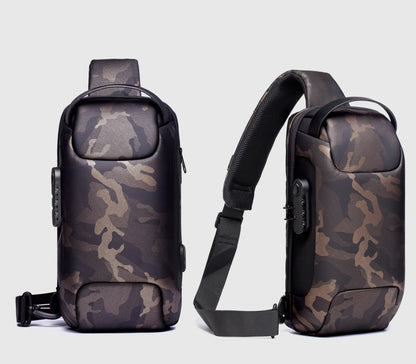 2023 Men's Chest Bag Waterproof Crossbody Bag Multifunction Anti-theft Travel Bags Shoulder Bag Male USB Charging Pouch for Man