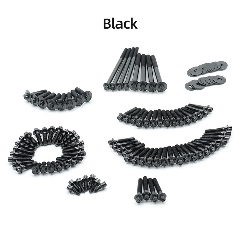 Parafusos de Cilindro de Liga de Titânio para Motor de Motocicleta, Kit de 89 peças para Harley 2018 em diante Touring Road Glide Softail Low Rider S/ST
