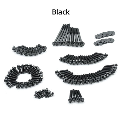 Parafusos de Cilindro de Liga de Titânio para Motor de Motocicleta, Kit de 89 peças para Harley 2018 em diante Touring Road Glide Softail Low Rider S/ST