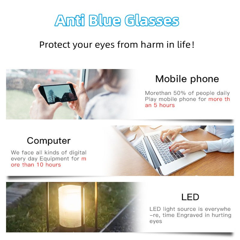 Óculos Ultraleves TR90 para Computador, Anti-Luz Azul, Proteção Ocular para Mulheres e Homens, Design Retrô Sem Parafusos, Óculos de Leitura Redondos