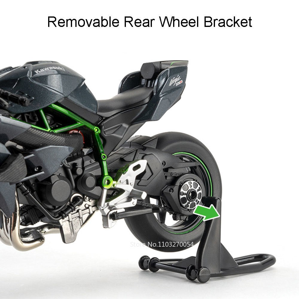 1:12 Kawasaki H2R BWM S1000RR Liga Motocicleta Brinquedos Diecast Carro em Miniatura Direção Roda Dianteira Moto Presente de Natal Crianças