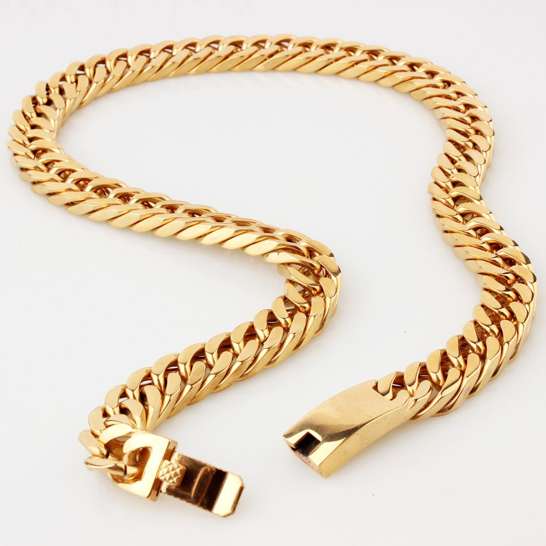 Granny Chic 15mm 7-40inch Dourado Firme Forte 316L Aço Inoxidável Joias Elo Cubano Corrente Gargantilha Colar Masculino