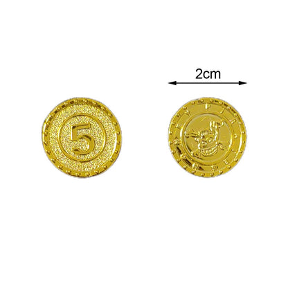 30/60/90/120pcs Pirate Gold Silver Bronze Coins Plastic Doubloon Bulk Kids Fake Play Cosplay Party Treasure Chest Games Tokens