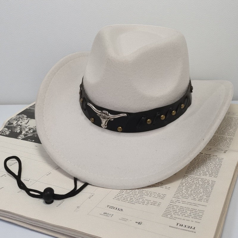 Rivet Hat Outdoor Felt Hat Western Hat Windproof For Windy Conditions Horseback Riding Western Events