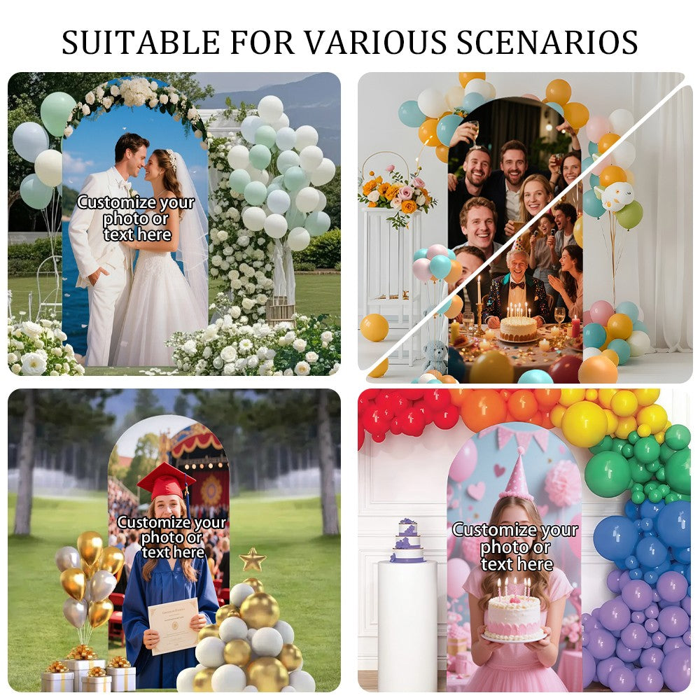 Customizable Arched Background Cloth Cover, Can Upload Your Favorite Pictures, Can Be Used for Birthdays, Weddings, and More