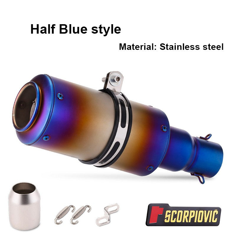 Universal 51mm Motorcycle Modified Exhaust Pipe, Grenade Shaped Stainless Steel Motorcycle Exhaust Pipe Motorbike Accessorie