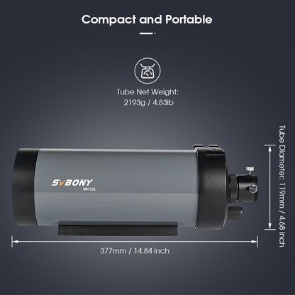 Svbony MK90/MK105/MK127 Telescópio MaK Portátil, Design "Grab-and-Go" para Observação Lunar, Planetária e de Nebulosas, Maksutov Cassegrain