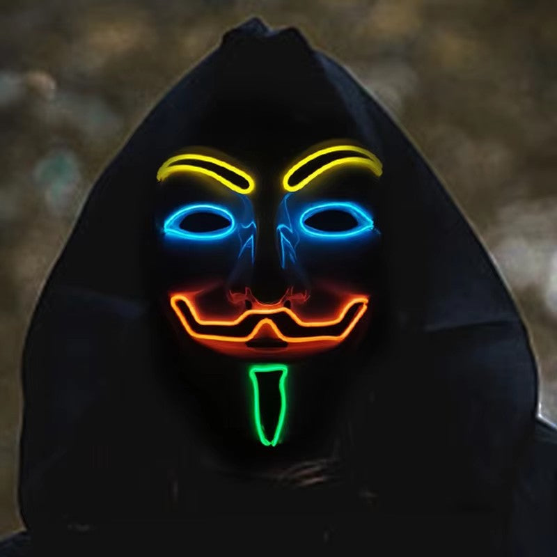 Halloween LED Vendetta Mask Night Club Carnival Party Festival Decoration Cosplay Vendetta Guy Fawkes Mascara Glowing V Mask