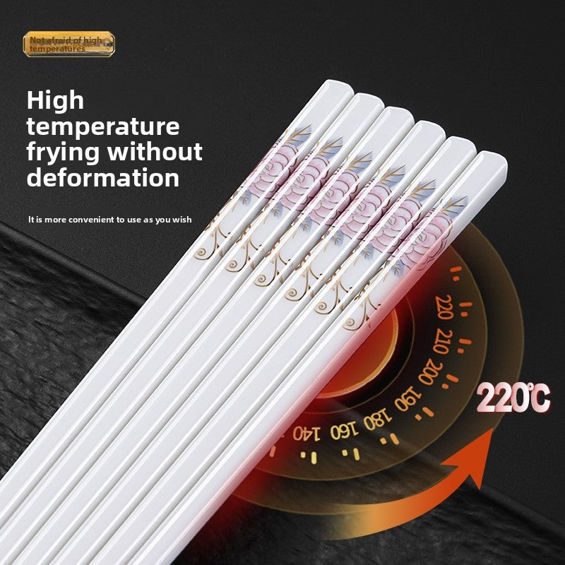 Novo conjunto de hashis de cerâmica à prova de quedas, antiderrapante, de grau alimentício, resistente à umidade, de alta temperatura, talheres chineses, hashis de sushi