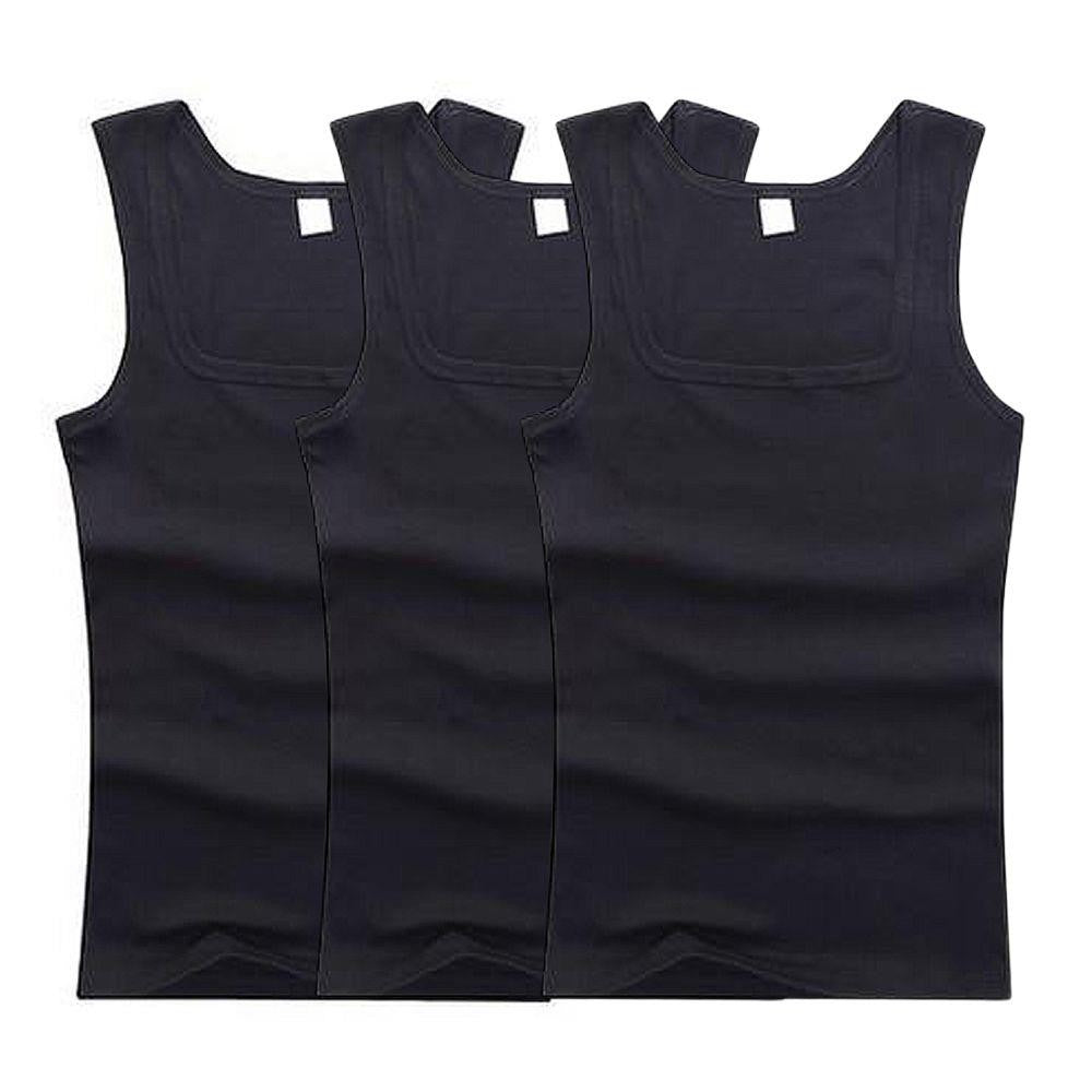 3pcs/lot Cotton Mens Tank Tops Sleeveless Solid Muscle Vest Undershirts Men's Clothes U-neck Gym Clothing Women Sleeveless Shirt