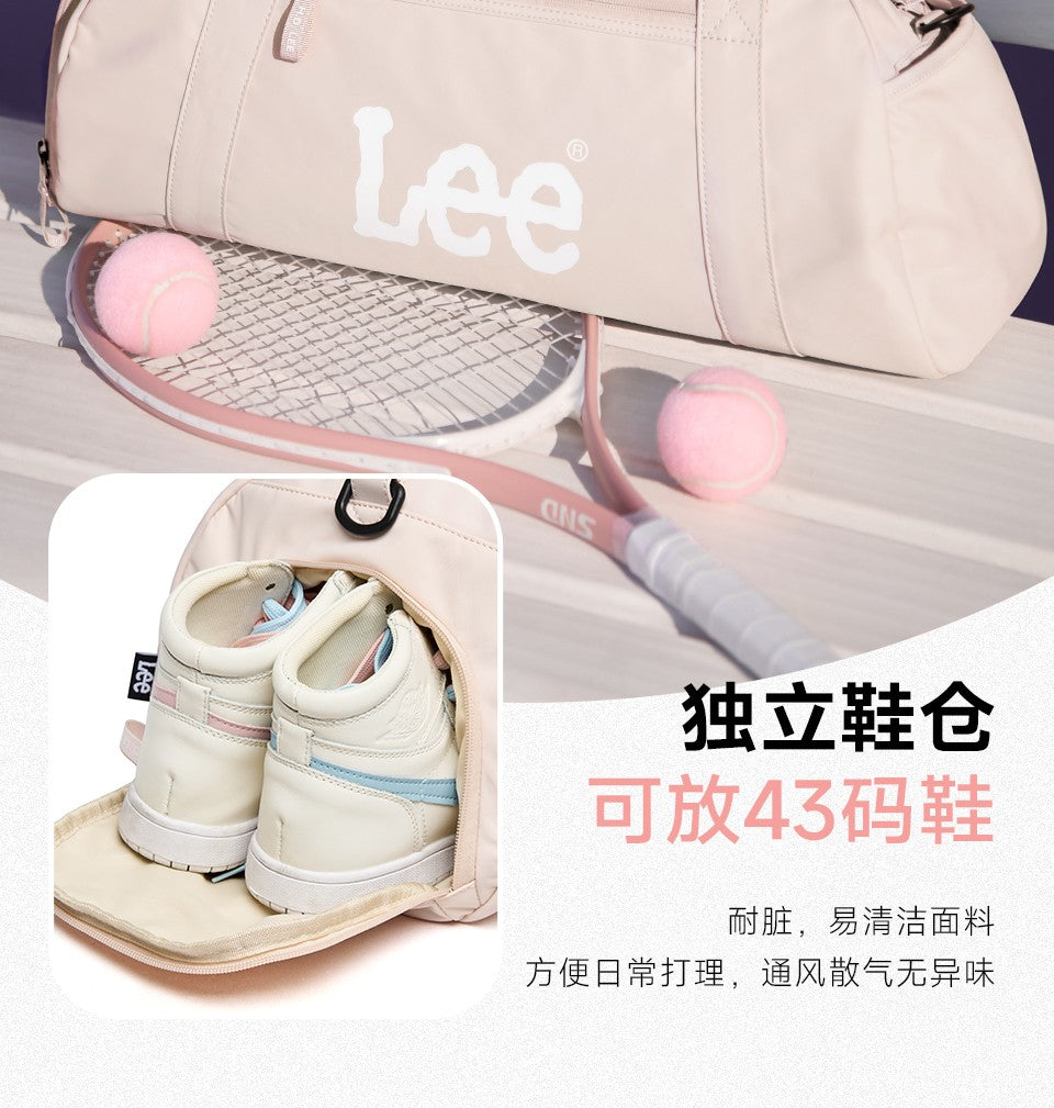 LEE Dry Pocket Sports Fitness Gym Bag for Women Men Large Capacity Waterproof Oxford Duffel Luggage Travel Bag Shoe Compartment