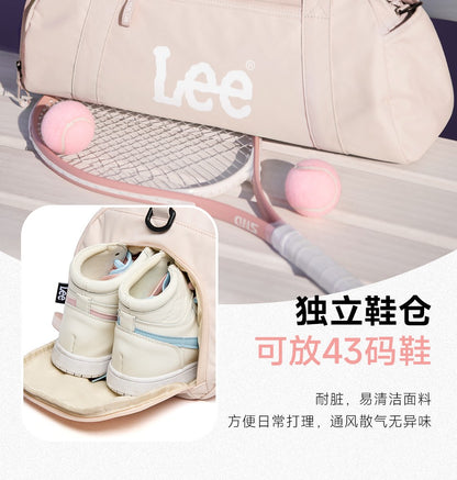 LEE Dry Pocket Sports Fitness Gym Bag for Women Men Large Capacity Waterproof Oxford Duffel Luggage Travel Bag Shoe Compartment