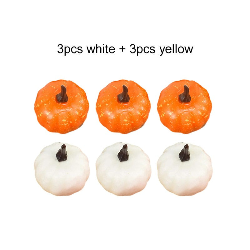 6/12pcs Simulated Pumpkin Decoration 5.5cm Vegetable Model Yellow / White Halloween Family Party Atmosphere DIY Decorations TMZ