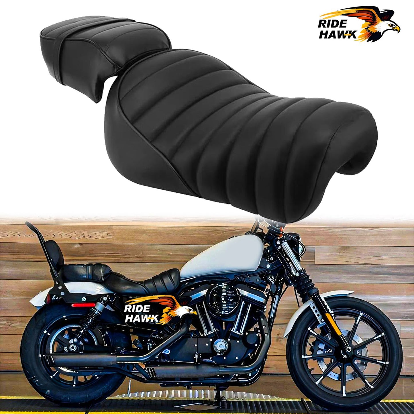 Assento de Motorista de Moto Assento Traseiro de Passageiro Pillion Preto Conjunto de Assento Sporster para Harley Sportster Iron 883 XL883N 2016-2022
