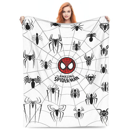 Cobertor de flanela engraçado e quente de desenho animado anime do Homem-Aranha, lindo e legal, para decoração de cama e lounge
