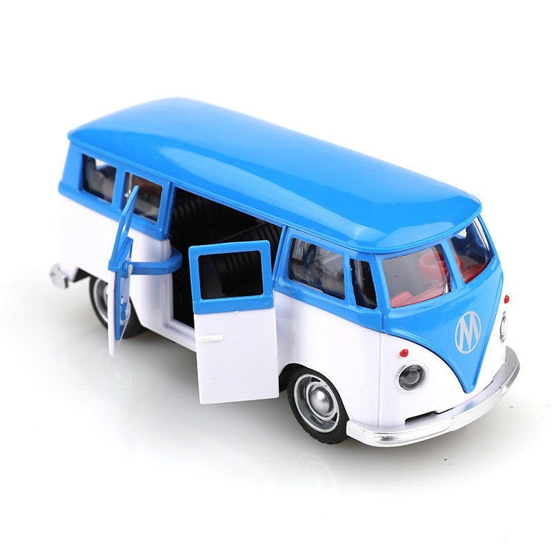 1:38 Alloy Diecast Volkswagen T1 Vintage Van Car Model Classic Pull Back Miniature Vehicle Replica For Collection Gift for Kids