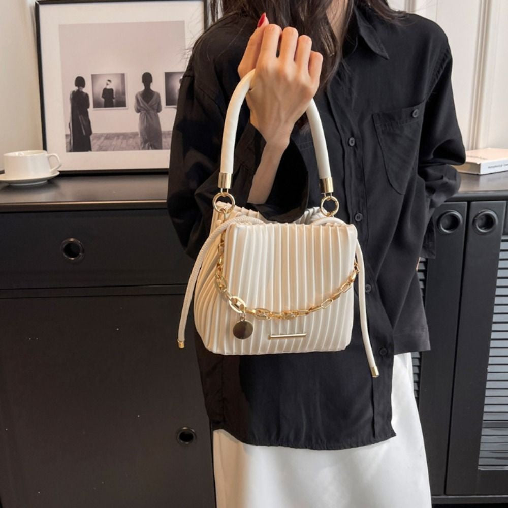 Portable Pleated Design Crossbody Bag Chain Shoulder Elegant Shoulder Purse Stylish Fashion Purse Work