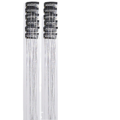 12Pçs Cabelo Sintético Tinsel 50cm com Presilha Glitter Tinsel Presilha de Cabelo Kit de Tinsel Resistente ao Calor Brilho Cintilante Cabelo de Fada