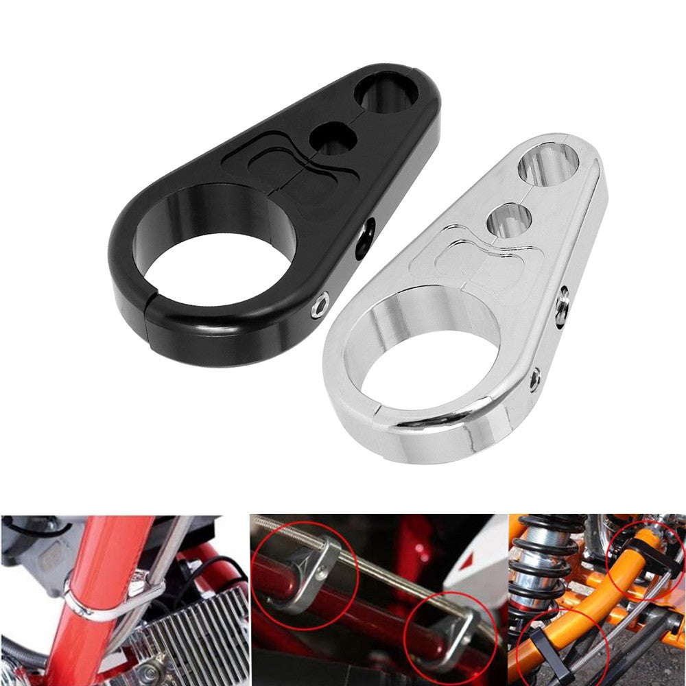 Para Harley Dyna Sportster XL Cafe Racer 1" 25mm Suporte de Guiador de Motocicleta Cabo de Embreagem Braçadeira de Freio Clipes Fixos