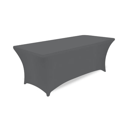 Hot Selling 6ft Trade Show Polyester Tablecloths Waterproof Fitted Stretch Spandex Table Cover Custom Printed Logo for Banquets