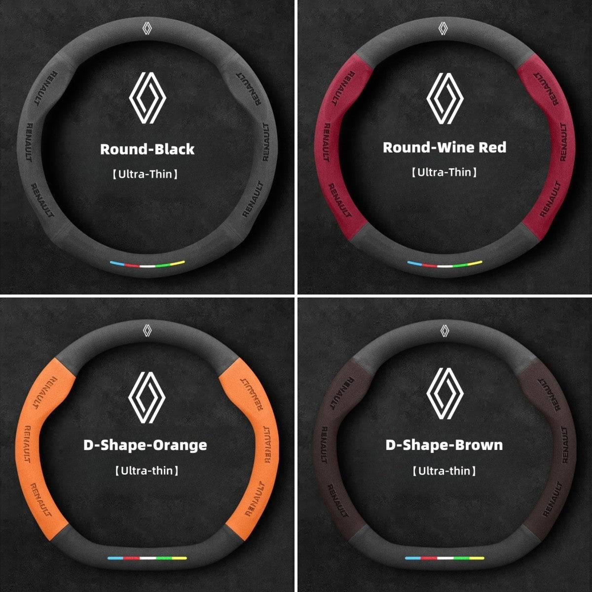 Suede Car Steering Wheel Cover For Renault Scenic Clio Laguna 2 3 4 5 Kangoo Fluence Megane Trafic Talisman Twingo Kaptur Duster