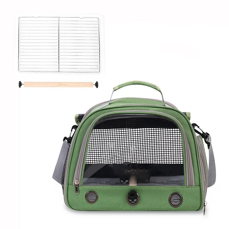 Gaiola de Transporte para Pássaros com Poleiro para Periquito Agapornis Papagaio Cinzento Africano Calopsita Caique Jandaia Quaker Bolsa de Viagem para Caminhada de Animais de Estimação