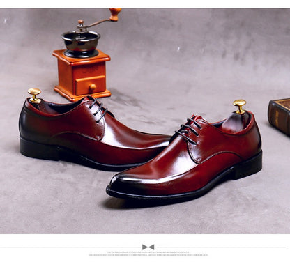 New Brand Genuine Leather Business Dress Shoes Men Formal Wear Casual British Large Size Leather Shoes Pointed Toe Oxfords