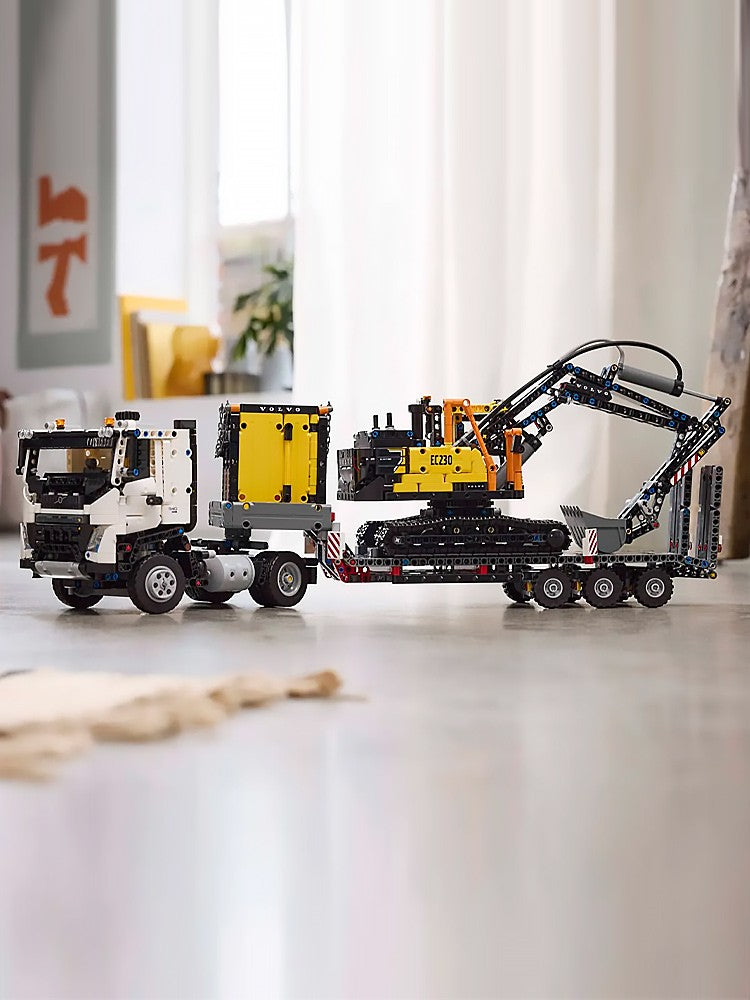 LEGO 42175 Série Grupo Mecânico Caminhão Volvo FMX e Escavadeira Green Power EC230 Brinquedo de Blocos de Montar