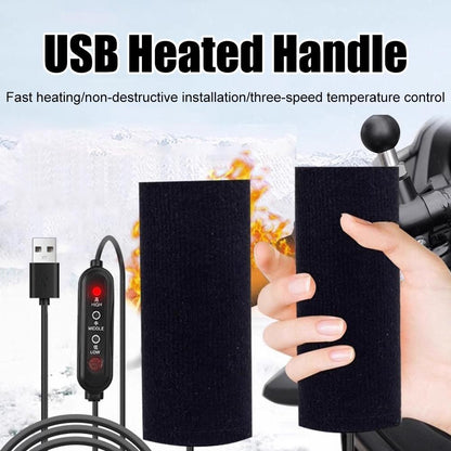 Manopla Aquecida USB 5V 3 Marchas Aquecedor Elétrico Cobertura de Manopla Aquecedor de Guidão Kit Aquecedor Acessórios de Moto