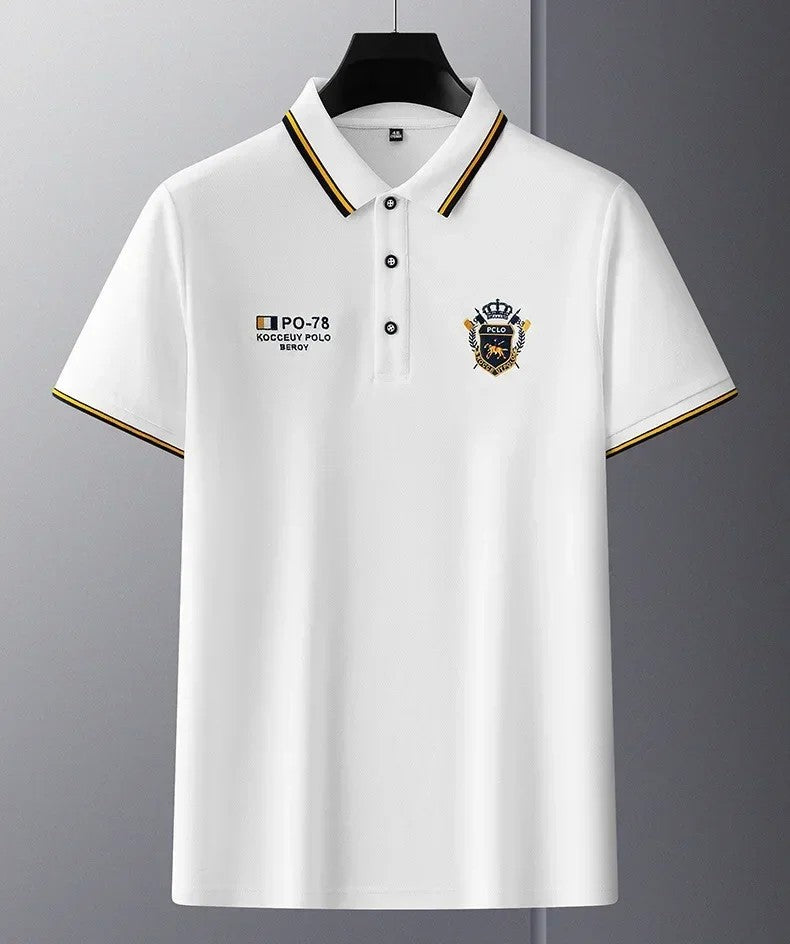 New Mens Embroidered Polo Shirts Summer Short Sleeve Shirt Luxury Top Lapel Streetwear Men Breathable Lightweight T Shirt Homme